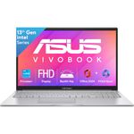 ASUS Vivobook 15, Intel Core i3 13th Gen 1315U, 12GB RAM, 512GB SSD, FHD 15.6", Windows 11, Office Home 2024, Cool Silver, 1.7Kg, X1504VA-BQ331WS, Intel UHD iGPU, Thin & Light, 42Whrs Laptop