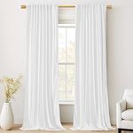 StangH White Velvet Curtains 108 inches Long, Luxury Back Tab Privacy Protect Window Drapes for Living Room Sliding Door/Patio/Laundry, W52 x L108, 2 Panels