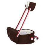 Ergonomic Hipseat Baby Carrier with Shoulder Strap, Waist Stool Seat for Carrying Baby Toddlers, Light Weight and Labor Saving-Coffee