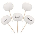 BLUE TOP 50 Pieces Cupcake Picks Blank Toothpick Flags Cake Toppers Cheese Markers Buffet Labels for Charcuterie Board Food Tags Toothpick Signs,Wedding,Birthday Party and Dinner Decorations Supplies.