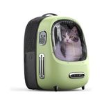 PETKIT Cat Backpack Carrier Bag with Inbuilt Fan & Light, Ventilated Cat Bubble Backpack for Cat Puppy Up to 8KG, Airline Approved, Padded and Lightweight for Travel Hiking Walking Camping, Green