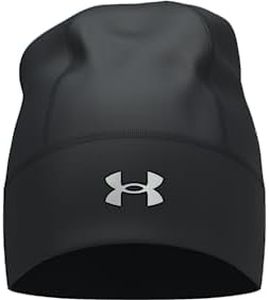 Under Armour Men's Storm Launch Beanie, (001) Black/Black/Reflective, One Size Fits Most