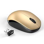 seenda Wireless Mouse with Nano USB Receiver - Noiseless 2.4G Wireless Mouse Portable Optical Mice Compatible for MacBook, Notebook, PC, Laptop, Computer - Black & Gold