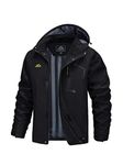 MAGCOMSEN Raincoat For Men Lightweight Breathable Rain Jackets Wind Breaker Jackets Hiking Jacket Black L