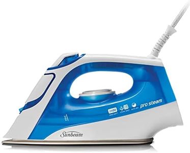 Sunbeam SR4315 Prosteam Auto Off Steam Iron | Shot & Spray | 2400W Fast Heat Up | 120g/Min Steam Shot | Ceramic Soleplate | White & Blue