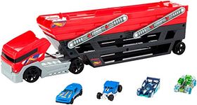 Hot Wheels Mega Hauler Truck includes 4 Die-cast Cars (Multicolor)