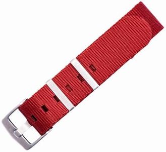 BluShark AlphaShark Premium Nylon Watch Strap - Durable, Waterproof Replacement Watch Band for Men and Women | Stainless Steel Buckle | Ballistic, Military | Pinot Noir, 20mm