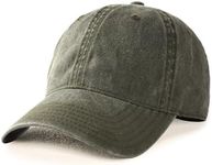 FURTALK Unisex Vintage Cotton Washed Distressed Baseball Caps Unstructured Low Profile Adjustable Dad Hat Green