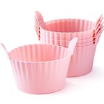 Bakecat Large Muffin Cases for Air Fryer, Ramekins for Air Fryer, Air Fryer Egg Mould, (Pack of 6), Pink