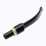 OLD FOX Bent Tobacco Pipe Stem Replacement Mouthpiece with Horn Ring Fit 9mm Pipe Filters Big Ben Charcoal Pipe Filters(BE0120)