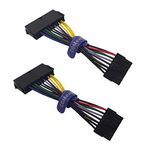 COMeap (2-Pack) 24 Pin to 14 Pin ATX PSU Main Power Adapter Cable for IBM Lenovo PCs and Servers 5.5-inch(14cm) (Short Type)