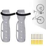 BERHICHAD Bike Holders Home Garage Storage Rack Wall Mounted Hanger Hook 2 PCS (Silver)