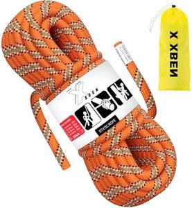 X XBEN Rock Climbing Rope, Static UIAA Mountain Climb Ropes, 10.5MM 64FT Green Mountaineering Climbing Gear for Rescue, Hiking, Outdoor and Indoor