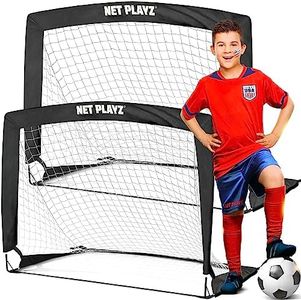 NET PLAYZ 4ftx3ft Easy Fold-Up Portable Training Soccer Goal, 36" D x 48" W x 36" H, Set of 2