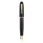 Jinhao 9019 Fountain Pen #8 Medium Nib, Black with Golden Clip Big Size Resin Office Writing Pen with High Capacity Ink Converter