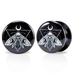 POBAISITER 1 Pair Acrylic Solid Screw On Ear Plugs Tunnels Jesus Christ Epoxy Allergy Free 2g - 1 Inch Stretcher Art Color Portrait Drawing For Women For Men Body Piercing Jewelry, 8mm(0g), Acrylic,