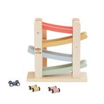 Just Bee Kids Wooden Car Ramp Toy | Boys & Girls 12+ Months | Plastic-Free | Soft Pastel Baby Colours | Smooth Edges | Click Clack Racing Track | Toddlers Children Kids Gifts