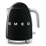 Smeg 1.7L Electric Kettle 2400W, Original Italian Brand, Patented Smeg Black Color, Highest Food Grade Stainless Steel Full Body, Soft Lid Opening System, Luxury 50's Style KLF03BLEU