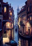 YEESAM ART DIY 5D Diamond Painting, Venice Night View 30x40cm Diamond Art Mosaic Crafts Embroidery Kits