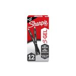 Sharpie S-Gel, Gel Pens, Ultra Fine Point (0.38mm), Black, 12 Count