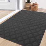 BEQHAUSE Door Mat 32" x 48", Front Back Door Mat Non-Slip, Absorbent Resist Dirt Entrance Doormat Low-Profile Floor Mats Washable Rugs for Entryway Welcome Mat, Dark Grey