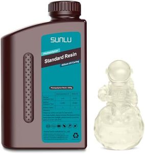 SUNLU 3D Printer Resin 1kg, Fast Curing Standard 3D Resin for LCD DLP SLA 3D Printers, 395 to 405nm UV Curing 3D Printing Liquid Photopolymer Resin, Low Shrinkage, High Precision, 1000g, Clear