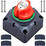 Heavy Duty Battery Isolator Switch 12V - 48V Battery Disconnect Power Cut Off Kill Switch Waterproof for Marine Boat Car RV ATV Vehicle 1-2-Both-Off Battery Isolator Switch