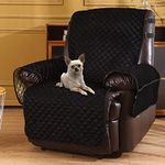 LUFEIJIASHI Recliner Covers Non Slip Waterproof Large Recliner Chair Covers for Leather Chairs Recliner Sofa Cover for Living Room Recliner Furniture Protectors for Dog Pets (Black, 28")