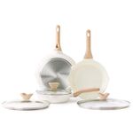 Kordisen Ceramic Nonstick Frying Pan Set with Lid, 3 Piece Induction Ceramic Pans Set, Healthy and Non-Toxic, PFOA & PFAS Free (20/24/28cm)