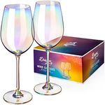 Dragon Glassware Wine Glasses - 17.5 oz White Wine & Red Wine Glasses Set of 2 - Iridescent Crystal Wine Glass Set - Unique Gift for Wine Lovers