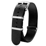 TStrap NATO Watch Strap Nylon - Black Soft Watch Band for Men Womem Replacement - Bracelet de Montre Pour Homme - 18mm 20mm 22mm 24mm