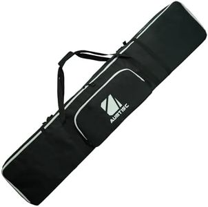 AUMTISC Snowboard Bag for Air Travel, Padded Snowboard Bags, Single Snowboard Bag Case with Storage Pocket, Water Resistant Snow Board Ski Bag, Long Snowboarding Bags with Shoulder Strap, Black 165cm