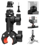 UNSTINCER Super Clamp with 1/4'' Thread and Action Camera Mount Adapter, 180° & 360° Roration, Jaws Bracket fits 17-40mm like Desk Tripod Bike Motorcycle Handlebar for Gopro Insta360 DJI Akaso Holder