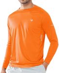 NORTHYARD Men's Sun Protection UPF 50+ Shirts Long Sleeve Running Workout Athletic Gym Shirt UV Swim Fish Rash Guard Hiking Orange 4XL