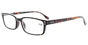 Eyekepper Readers Classical Rectangular Spring-Hinges Quality Reading Glasses Tortoise +0.5