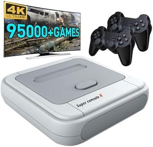 Kinhank Super Console X Retro Video Game Console Built in 95,000+ Games,Emulator Console Compatible with Most Emulators,Game Consoles for 4K HD Output,5 Players,LAN/WiFi,2 Gamepads (128GB)