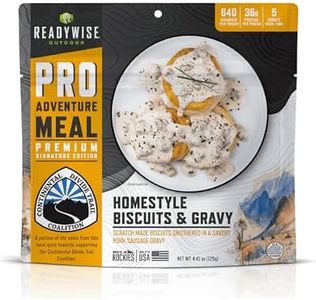 READYWISE - Outdoor Pro Adventure Meal, Homestyle Biscuits & Gravy with Sausage, 2 Servings, 1 Pouch, 640 Calories, 36 Grams of Protein, MRE, Freeze Dried Food for, Camping, Hiking, and Backpacking