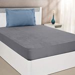 Amazon Brand - Solimo Water Resistant Cotton Single Mattress Protector 72"x36" - Grey