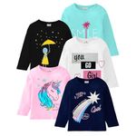 Kuchipoo Regular Fit Girls T-Shirt - Combo of 5 (KUC-TSHRT-343-2-3 Years, Multi-Colored)