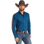 Ariat Men's Team Clarence Fitted Shirt, True Blue, Medium