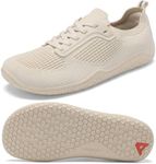 Men's Barefoot Running Shoes Minimalist Trail Sneakers Zero Drop Wide Toe Box Shoes for Men Deadlift Cross Gym Walking Training Shoes Beige