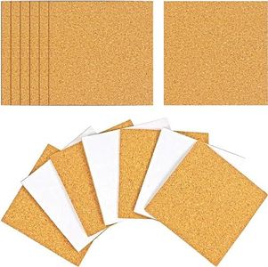 36Pieces Self-Adhesive Cork Coasters Squares Cork Mats, Reusable Cork Board Cork Backing Sheets for Coasters, and DIY Crafts Supplies with Strong Adhesive-Backed (36, 96x96x2mm)