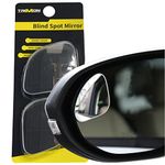 TRIMON Blind Spot Mirror For Car 1,88" x 1,77" 2 pcs, 360 Degree Adjustabe HD Glass Blind Spot Mirrors,Glass Frameless Convex Rear View Mirror