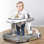 StarAndDaisy Premium Walker for Baby with Anti Fall Safety Brake Pads / Baby Walker with Scientific Walking and Push Mode Design, Speed Adjustable Wheels, Multi-Speed Height Adjustment, Detachable MusicTray (Grey)