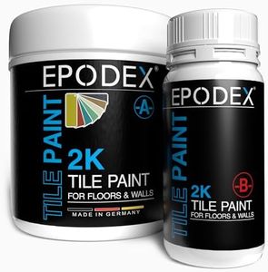 EPODEX 2K Tile Paint for Bathroom, Kitchen & More, Abrasion-Resistant, Waterproof, For Floor & Wall Tiles, 1.8kg - 7m² for 2 coats - Concrete Grey