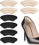 Heel Pads for Shoes That are Too Big, Heel Inserts for Women, Heel Grips for Womens Shoes, Heel Protectors, Heel Cushion Liners for Blisters Loose Shoes, Shoe Fillers (Beigeblack)