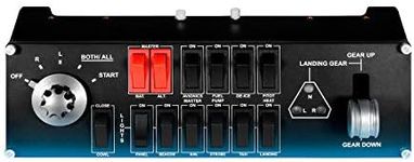 Logitech G Saitek Pro Flight Switch Panel, Professional Simulation Switch Controller, LCD Display, Five-Position Magneto Dial, Realistic Gear Control, USB, PC - Black