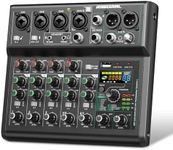 USB interface Audio 7 Channel Mixer With Effects 88 Dsp Digital DJ Mixing Board Bluetooth Music Player 48v Line For Condenser Mic Audio Mixer to PC/Phone For Karaoke Record Livestream