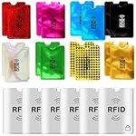 AIEX 24pcs RFID Blocking Sleeves, 18pcs Credit Card Protector and 6pcs Passport Sleeve for Cards Passport Identity Theft Protection (Mixed Color)