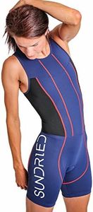Sundried Women's Premium Padded Triathlon Tri Suit Compression Duathlon Running Swimming Cycling skin suit (Blue, L)